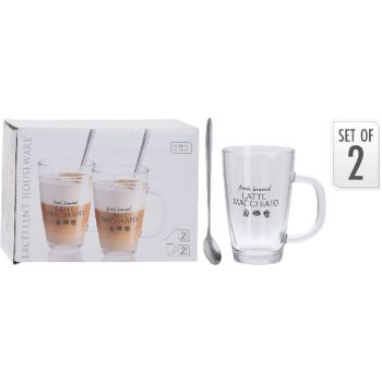 KÁVÉSPOHÁR ÜVEG P2 KANÁLLAL 'LATTE MACCHIATO'