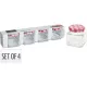 BEFŐTTES ÜVEG SZÖGLETES FÉM TETŐVEL 4DB-OS SZETT 80ML M:5,4CM ÁTM:5CM