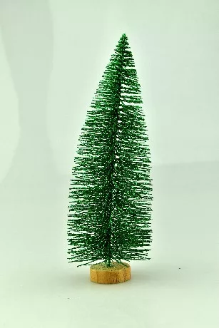 FENYŐFA GLITTERES, MINI, FA TALPON H:25 CM 10DB/CS