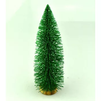 FENYŐFA ZÖLD, MINI, GLITTERES, FA TALPON H:8CM 10DB/CS