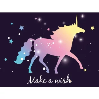   GYÉMÁNTFESTÉS SZETT - 30X40 CM - UNIKORNIS - KÖR FORMÁJÚ STRASSZOKKAL