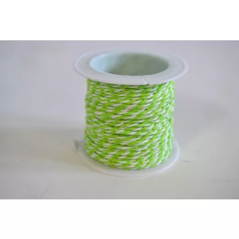   KÖTÖZŐ ZSINÓR 1MM 100% PAMUT 10M/TEK VILÁGOSZÖLD/FEHÉR