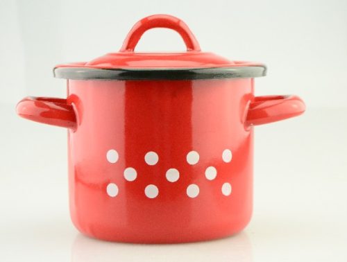 FAZÉK PIROS ZOMÁNC PÖTTYÖS 1L