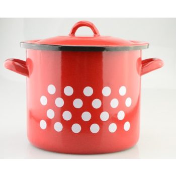 FAZÉK PIROS ZOMÁNC PÖTTYÖS 8L