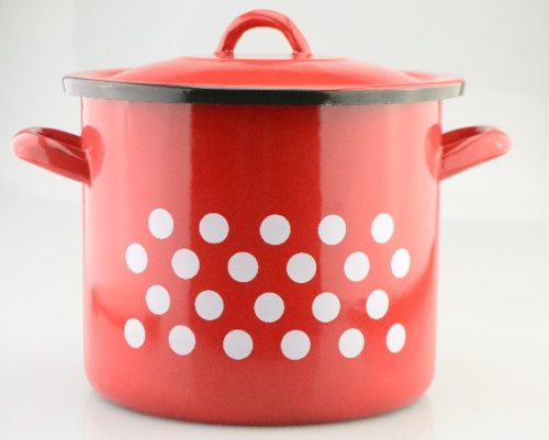 FAZÉK PIROS ZOMÁNC PÖTTYÖS 8L