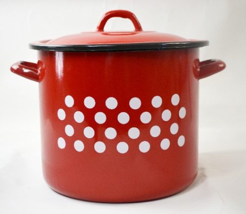 FAZÉK PIROS ZOMÁNC PÖTTYÖS 10L