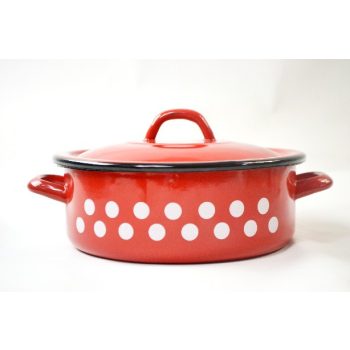 LÁBAS PIROS ZOMÁNC PÖTTYÖS 3,5L