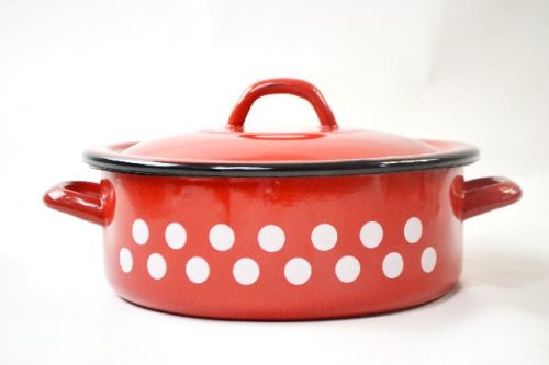 LÁBAS PIROS ZOMÁNC PÖTTYÖS 3,5L