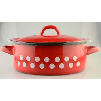 LÁBAS PIROS ZOMÁNC PÖTTYÖS 4,5L