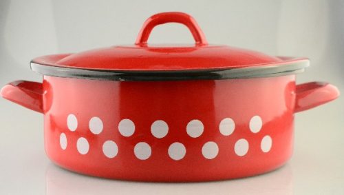 LÁBAS PIROS ZOMÁNC PÖTTYÖS 4,5L