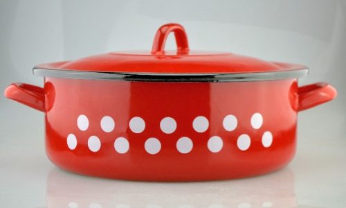 LÁBAS PIROS ZOMÁNC PÖTTYÖS 5,5L