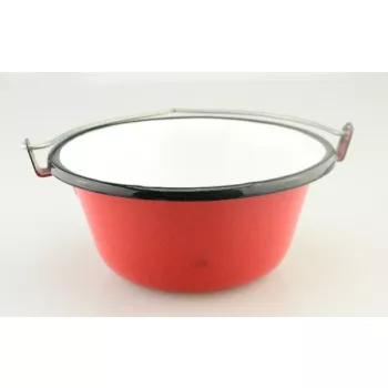 BOGRÁCS PIROS ZOMÁNC ASZTALI Á:16 CM M:8