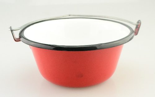 BOGRÁCS PIROS ZOMÁNC ASZTALI Á:16 CM M:8