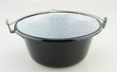 BOGRÁCS FEKETE ZOMÁNC ASZTALI Á:16 CM M:8CM