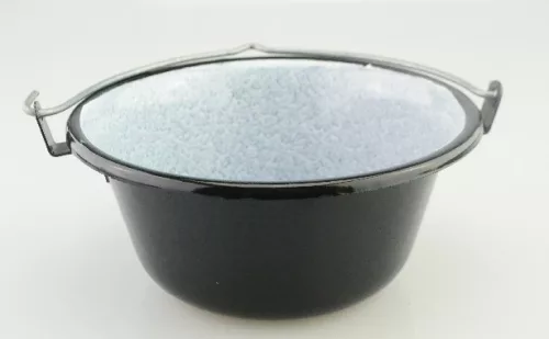 BOGRÁCS FEKETE ZOMÁNC ASZTALI Á:16 CM M:8CM