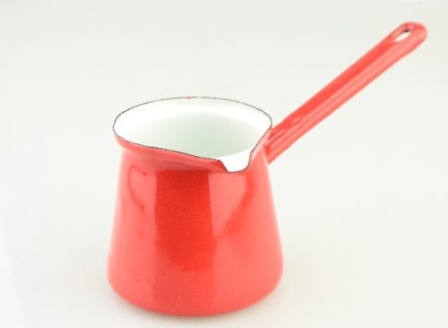 KÁVÉKIÖNTŐ PIROS ZOMÁNC 0,25L