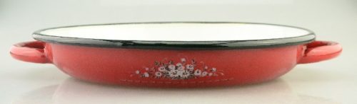 TOJÁSSÜTŐ PIROS ZOMÁNC MINTÁS FÜLES 24 CM