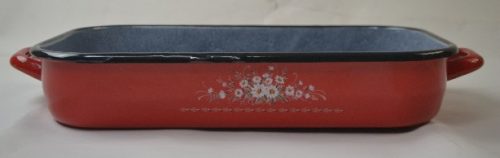 TEPSI MÁRVÁNYOZOTT ZOMÁNC PIROS FÜLLEL M: 6,7CM SZ:18,5 CM H:28CM