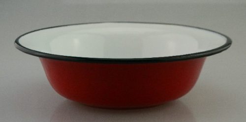 TÁNYÉR ZOMÁNC MÉLY PIROS 20 CM