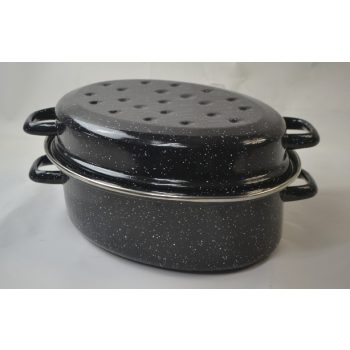   PULYKASÜTŐ ZOMÁNC FEDŐ M: 5,5CM, SZ:24, CM H:34 CM,TEP M:10CM 27X36,5  5,5L