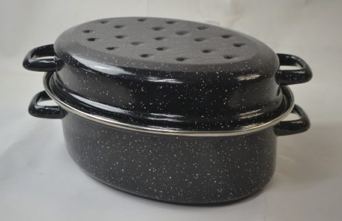 PULYKASÜTŐ ZOMÁNC FEDŐ M: 5,5CM, SZ:24, CM H:34 CM,TEP M:10CM 27X36,5  5,5L