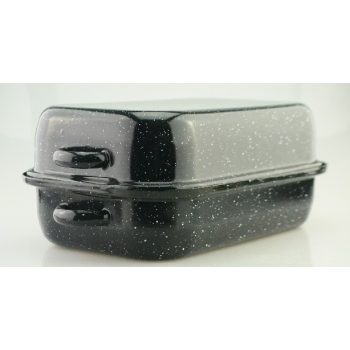   TEPSI FEKETE ZOMÁNC TETŐVEL TETŐ M6,5CM SZ:18 H27,5CM TEPS M6,3CM SZ:18,5 H:28,5