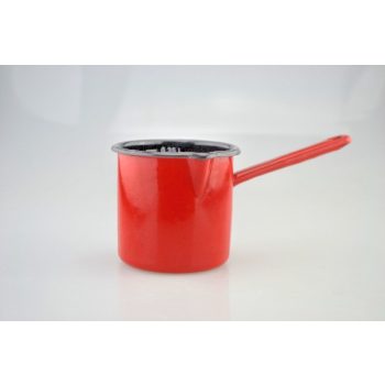   KÁVÉKIÖNTŐ PIROS ZOMÁNC FEKETE SZEMCSE MINTÁS MÉRCÉS 0,4L