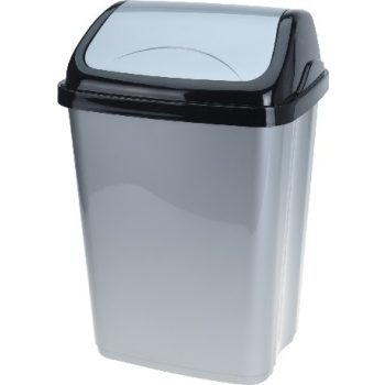 SZEMETES BILLENŐS FEDŐVEL 16L SZÜRKE/FEKETE