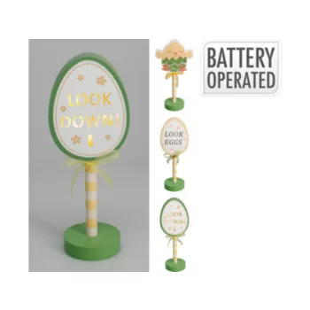   DEKORÁCIÓ HÚSVÉTI 6DB LED LÁMPA 10,5X8X27CM 3 FAJTA  ELEM NÉLKÜL
