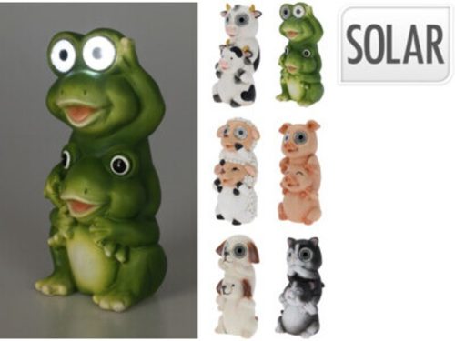 SOLAR LÁMPA ÁLLATOK EGYMÁSON 9X8X19CM 6F.