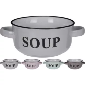 LEVESES TÁL FÜLES "SOUP" 490ML / 18X13X6,5CM 4F.