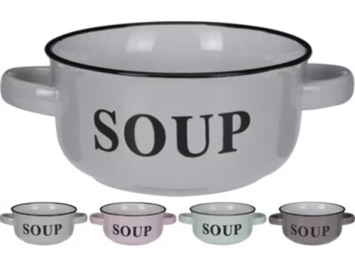 LEVESES TÁL FÜLES "SOUP" 490ML / 18X13X6,5CM 4F.
