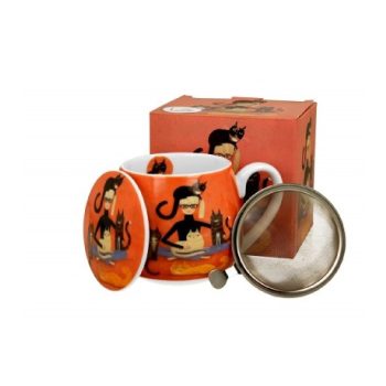   BÖGRE SZŰRŐS HORDÓ PORCELÁN 430ML 'CATS CREW' CINDY & KITTIES