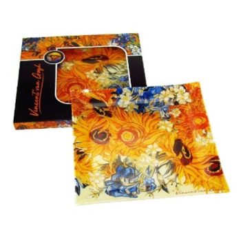 TÁL ÜVEG 30X30CM NAPRAFORGÓK VAN GOGH