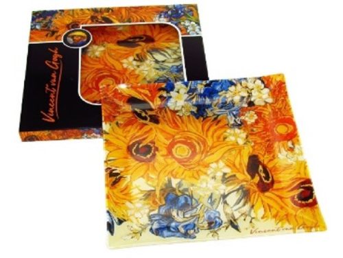 TÁL ÜVEG 30X30CM NAPRAFORGÓK VAN GOGH