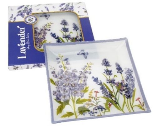 TÁL ÜVEG 30X30CM LEVENDULA