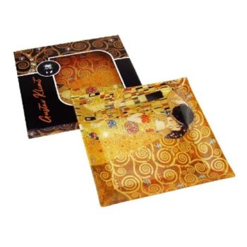 TÁL ÜVEG 25X25CM KISS KLIMT