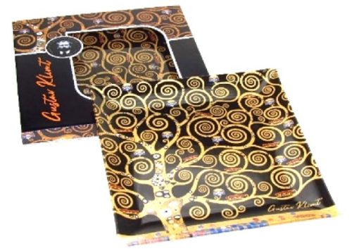 TÁL ÜVEG 25X25CM ÉLETFA KLIMT