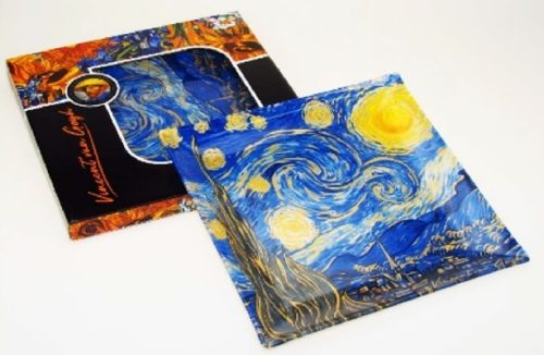 TÁL ÜVEG 25X25CM CSILLAGOS ÉJ VAN GOGH