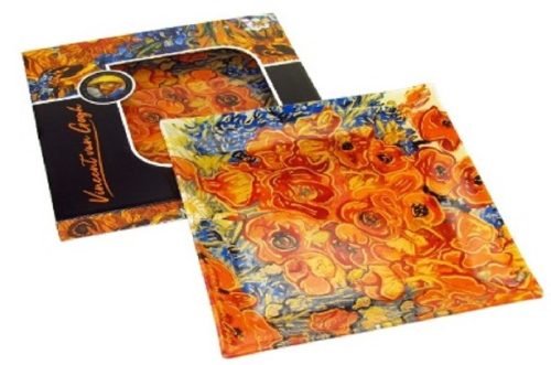 TÁL ÜVEG 25X25CM NAPRAFORGÓK VAN GOGH