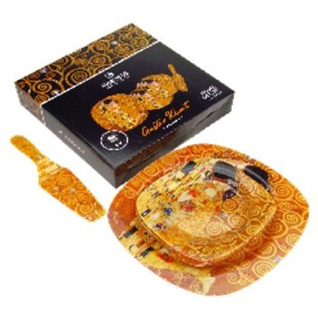   SÜTEMÉNYES SZETT ÜVEG TÁL (30CM) + 6DB TÁNYÉR (20CM) + LAPÁT KISS KLIMT