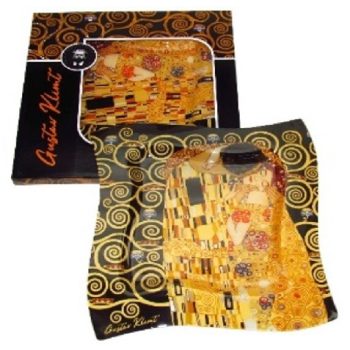 TÁL ÜVEG HULLÁMOS 30CM KISS KLIMT