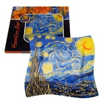 TÁL ÜVEG HULLÁMOS 30CM CSILLAGOS ÉJ VAN GOGH