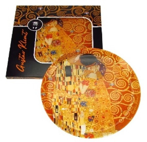 TÁL ÜVEG 30CM KISS KLIMT