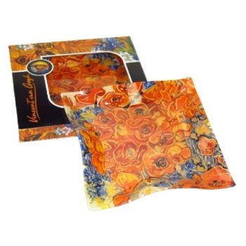 TÁL ÜVEG HULLÁMOS 25CM NAPRAFORGÓK VAN GOGH