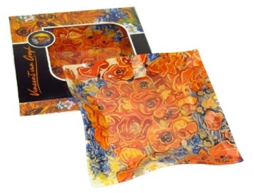 TÁL ÜVEG HULLÁMOS 25CM NAPRAFORGÓK VAN GOGH