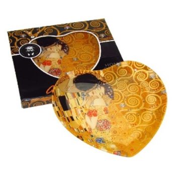 TÁL ÜVEG SZÍV ALAKÚ 24,5X23CM KISS KLIMT