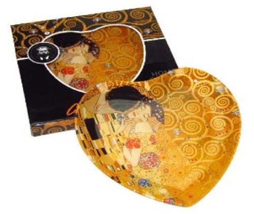 TÁL ÜVEG SZÍV ALAKÚ 24,5X23CM KISS KLIMT