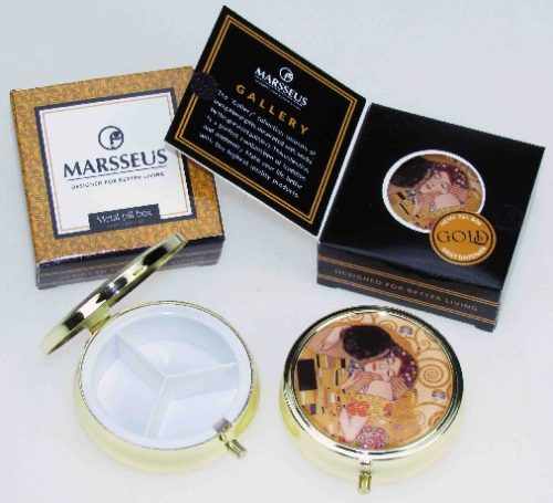 TABLETTÁS DOBOZ 6CM BÉZS KISS KLIMT