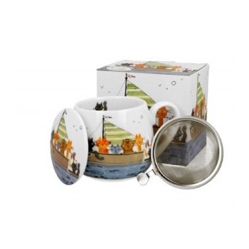 BÖGRE SZŰRŐS HORDÓ PORCELÁN 430ML "CATS CREW"